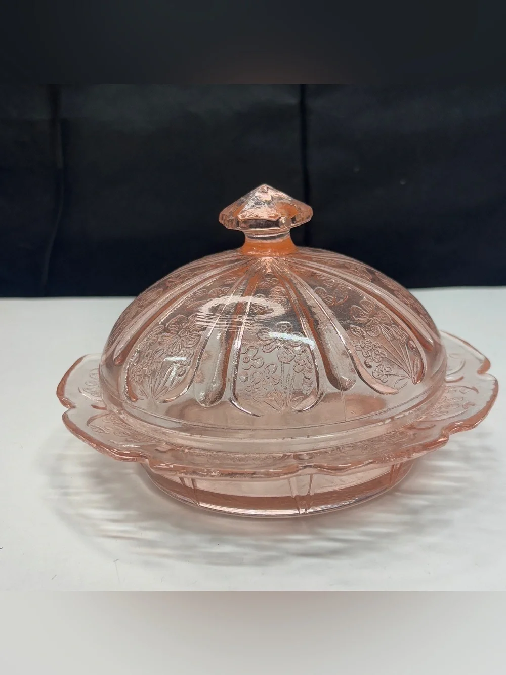 Jeannette Pink Cherry Blossom Butter Dish With Lid
